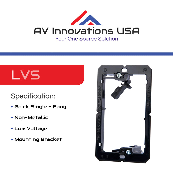 Low Voltage Mounting Bracket - Single Gang - Black