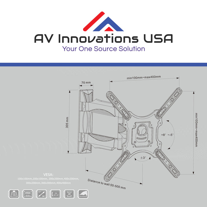 Full Motion Cantilever TV Mount - 17" to 56" - FM400
